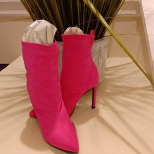 Wild Diva Hot Pink Heeled Boots